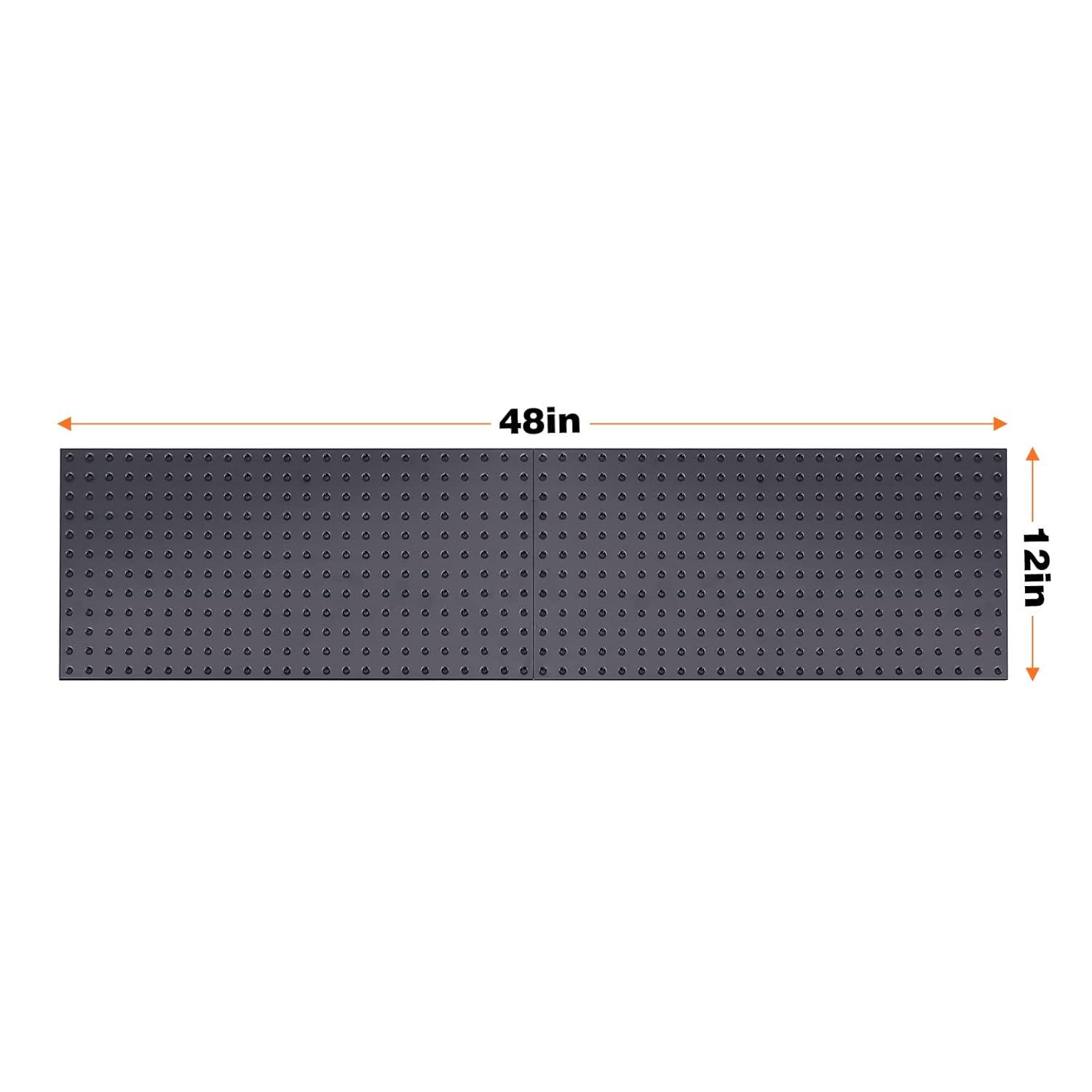 4 Pack Metal Pegboard Panels 24" x 12" Black Heavy Duty Steel Pegboard Wall Organizer, Garage Utility Tools Pegboard Storage System for Workbench, Shop, Shed Modular Peg Board Organizer Board Kit