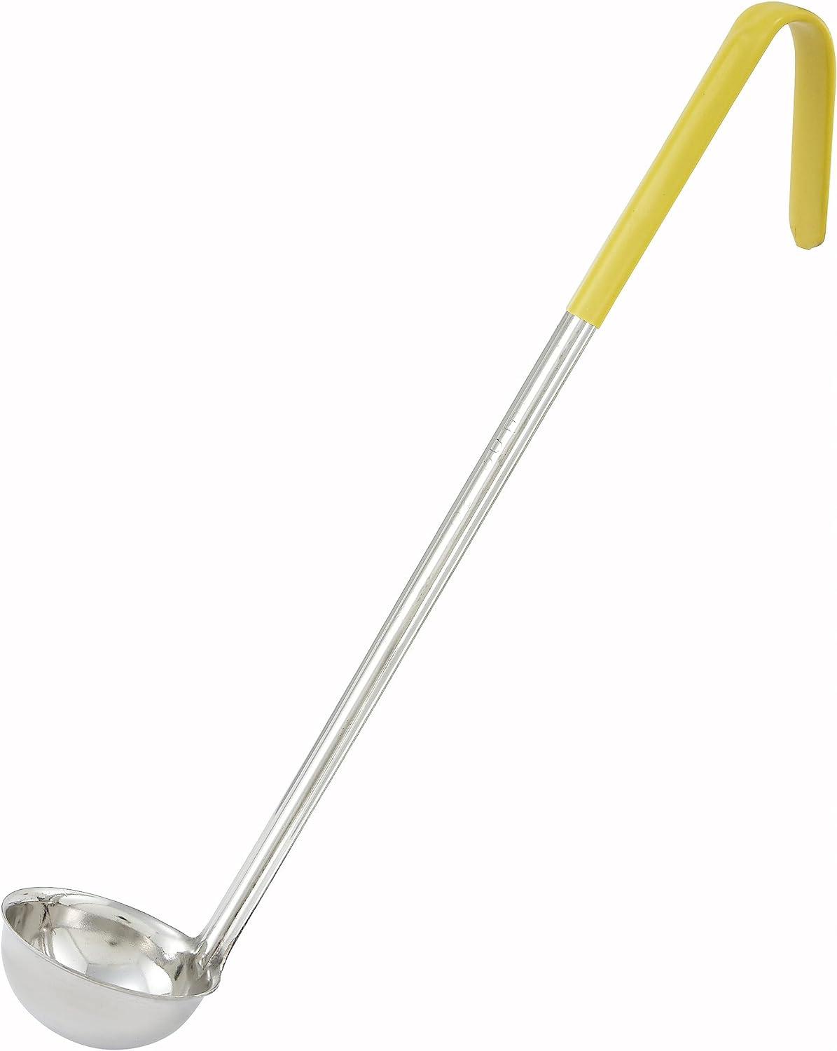 Yellow Handle 1 Oz Stainless Steel Ladle