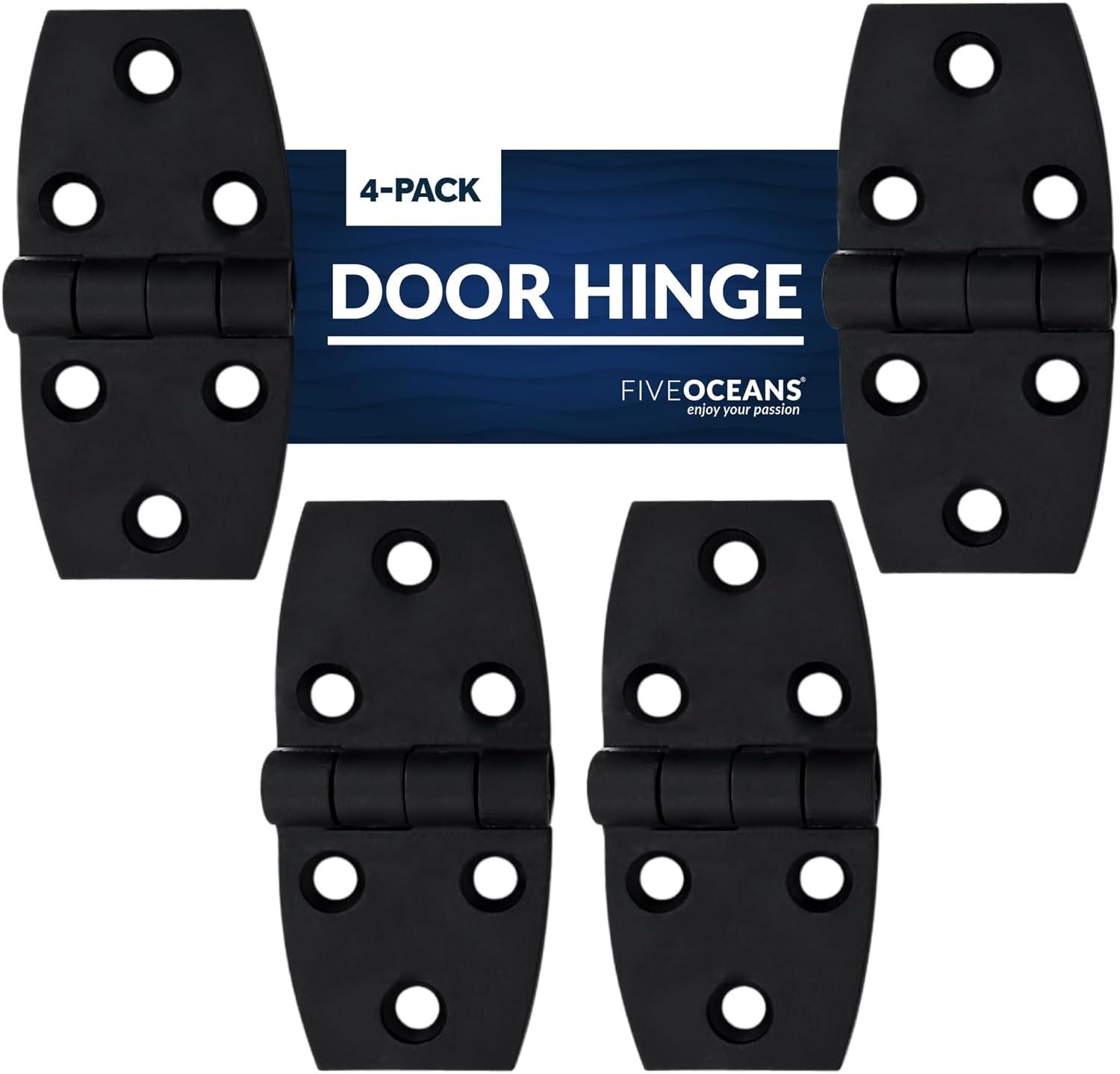 Five Oceans Door Hinges, Hatch and Door Hinge 2-7/8-inch x 1-3/8-inch, Black Nylon, 2-Pack - FO80-M4
