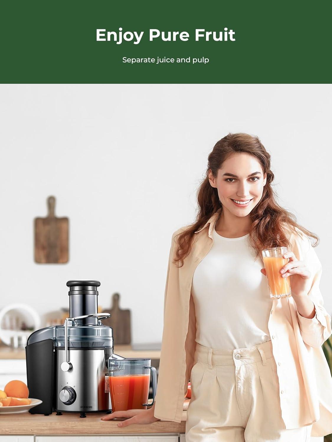 Juicer Machine 1000W,  Juice Extractor,  3" Feed Chute for Whole Fruit Vegetable, Easy to Clean