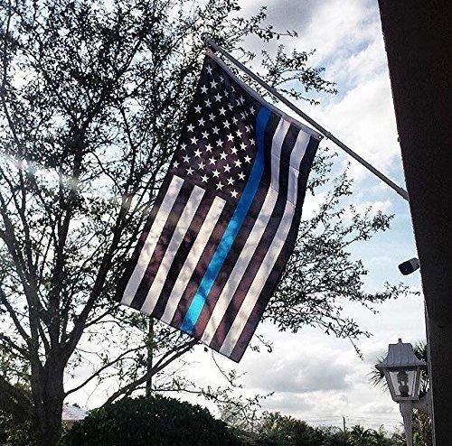 Thin Blue Line Flag 3x5 FT-American Police Flag Indoor/Outdoor Quality Polyester with Vivid Color Double-Stitched Edges Brass Grommets Decorations