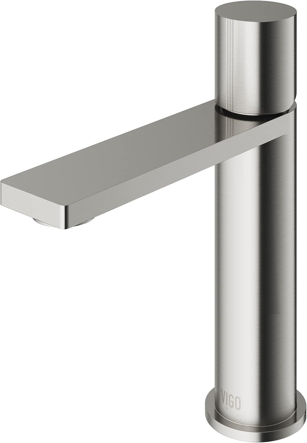 Brushed Nickel Single Handle Bathroom Faucet with Low Arc Spout