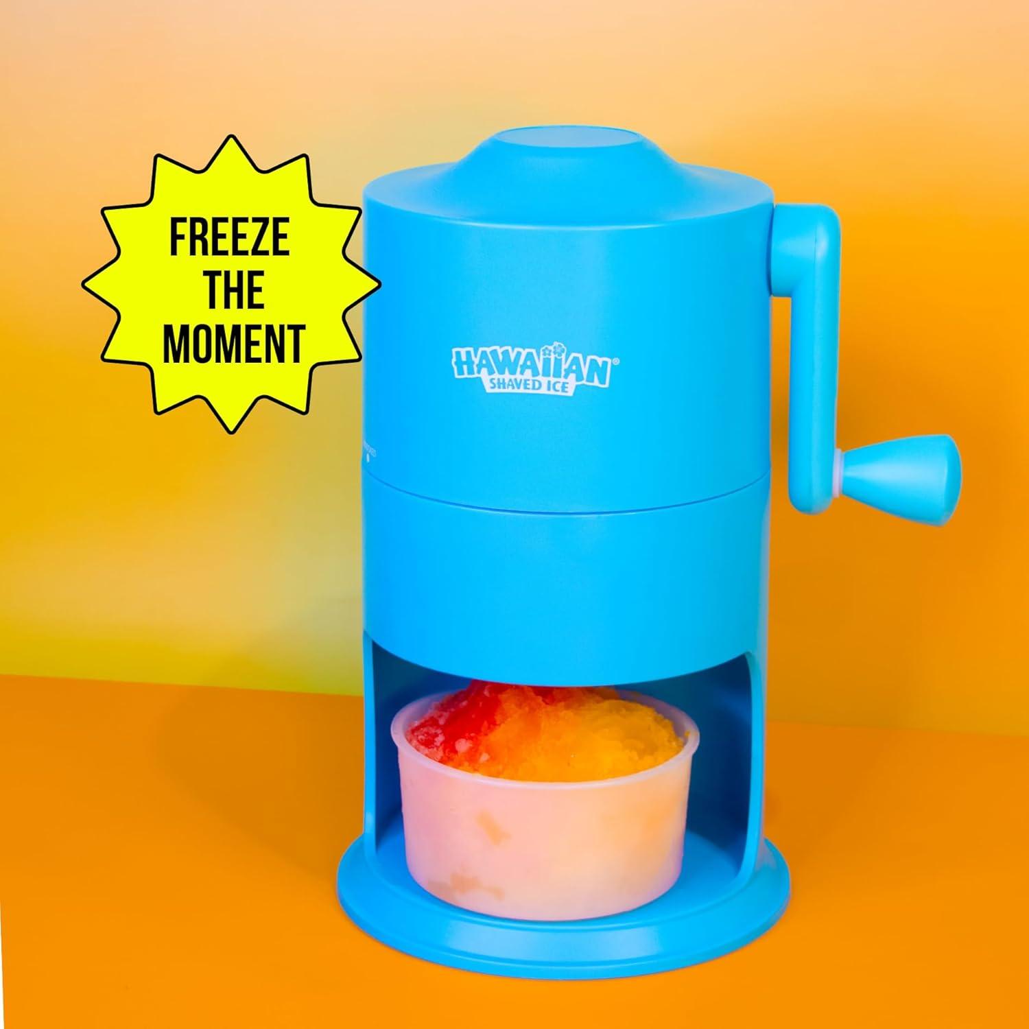 Hawaiian Shaved Ice Mini Snow Cone Machine - Portable Countertop Ice Shaver