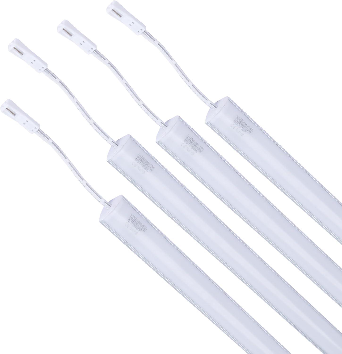 Gondola LED Shelf Lighting, 6500K Shelf LED Lights with Opalescent PC Cover, 50,000-Hour LED Shelf Lights for Supermarkets, Magnetic 4-ft Strip, 24V Adapter, 4-Pack Shelf Light, V-Shape