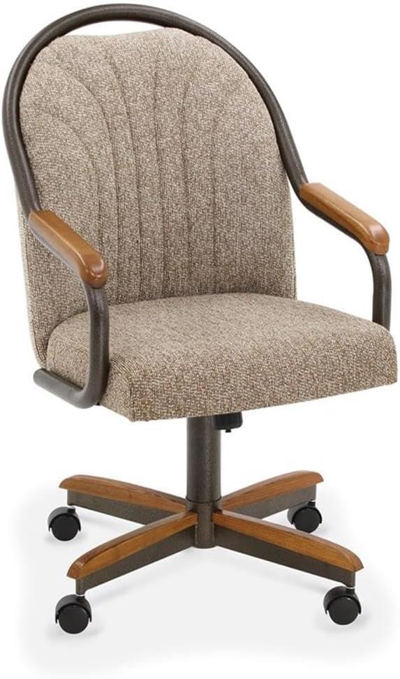 Chromcraft Douglas Swivel Dining Chair in Chestnut and Texture Bronze (Set of 2)