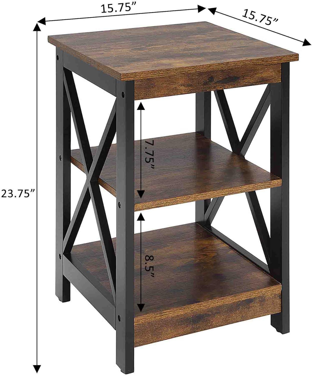 Convenience Concepts Oxford End Table with Shelves, Coral