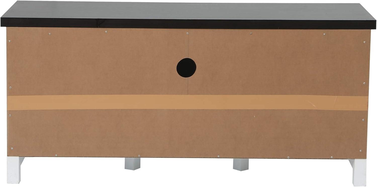 LuxenHome Modern Farmhouse White with Dark Brown 47.3" Wide TV Stand for TVs Up To 55-Inch