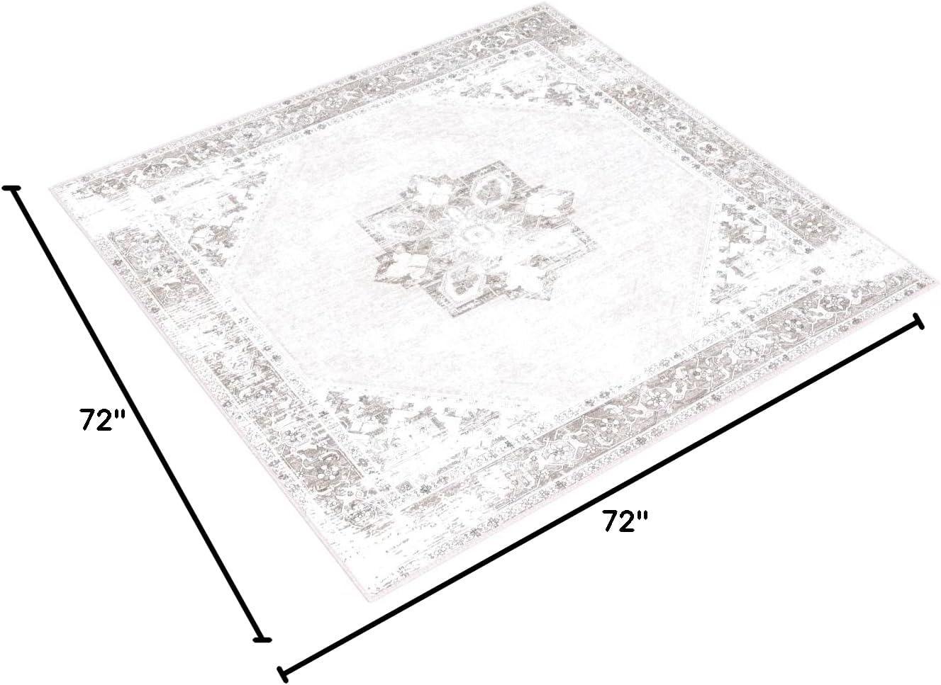Tucson TSN102 Power Loomed Machine Washable Area Rug - Sage/Ivory - 6'x6' - Safavieh.