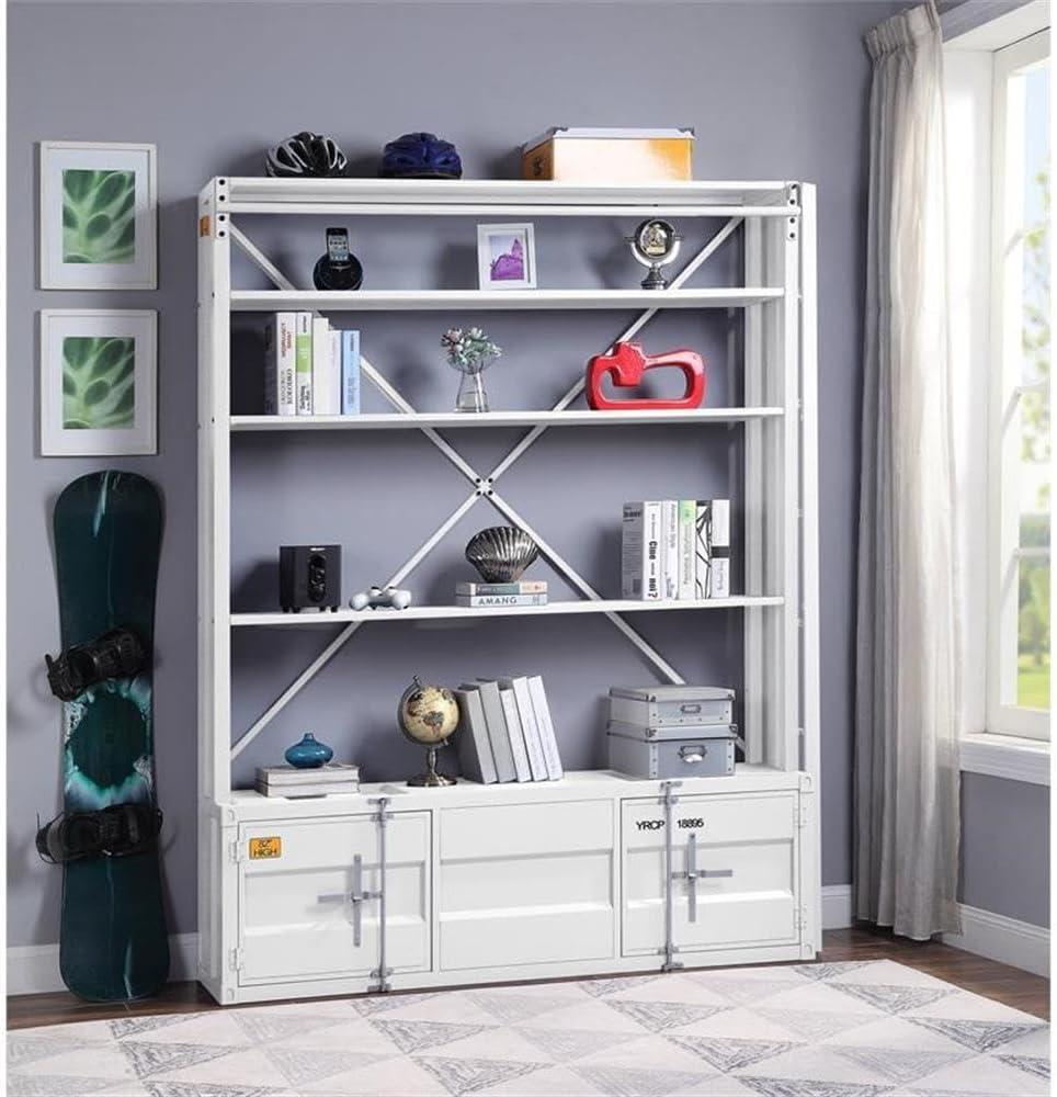 ACME Cargo Bookshelf & Ladder (TV Stand) in White