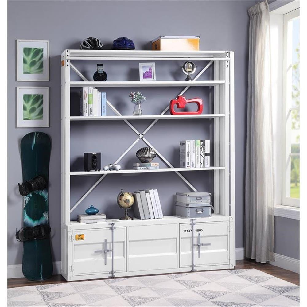 ACME Cargo Bookshelf & Ladder (TV Stand) in White