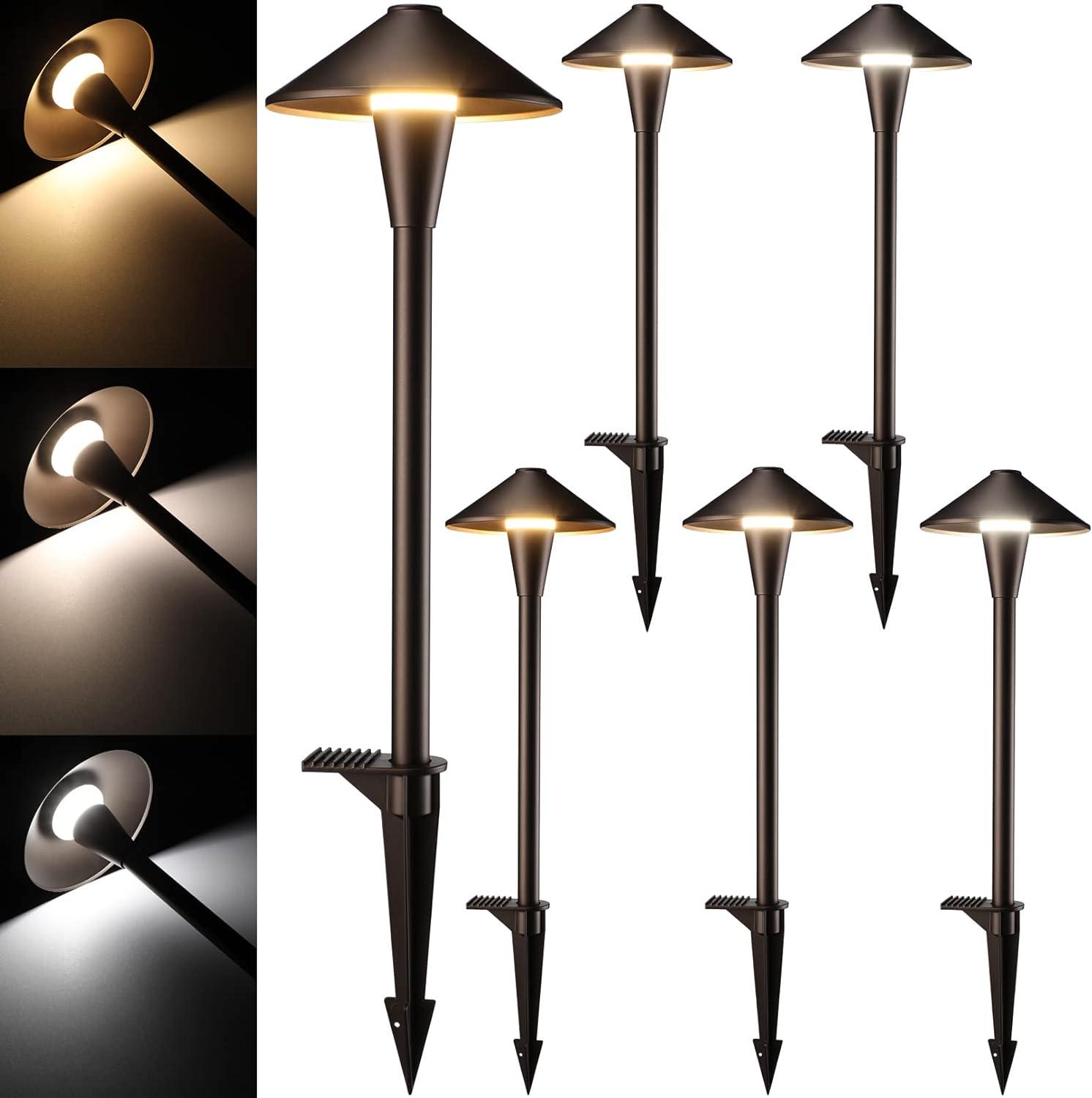 3CCT Low Voltage Landscape Pathway Lights, 5W LED Landscape Path Light, Aluminum, Oil Rubbed Bronze (Set of 12)