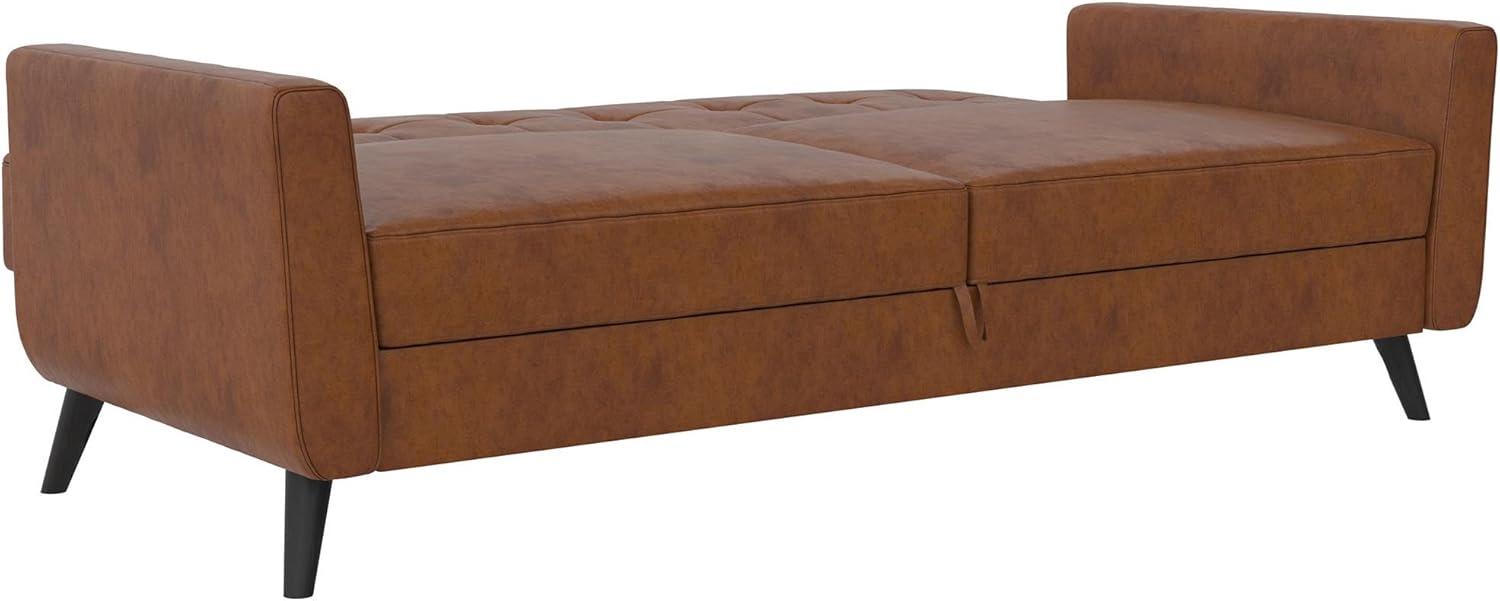 Dorel Home Products Parker Faux Leather Futon with Storage Camel
