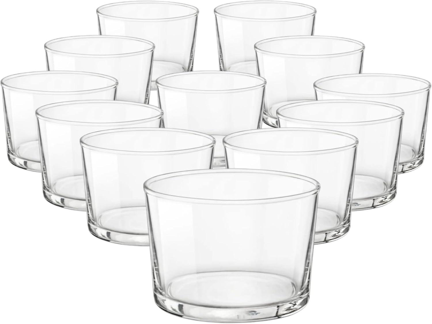 Bormioli Rocco Essential Decor Glassware 7.5 Ounce Drinking Glasses for Water, Set of 12