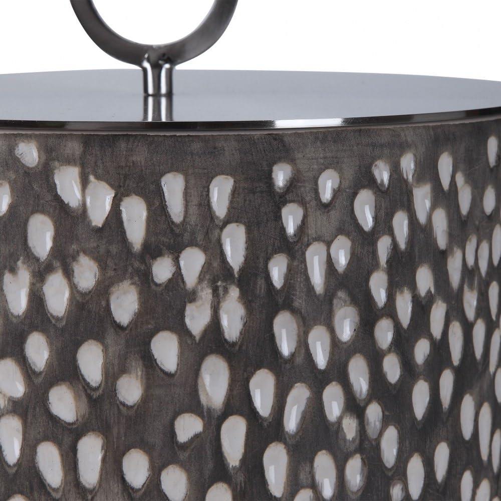 Uttermost Cyprien Off-White and Smoke Gray Ceramic Containers Set of 2