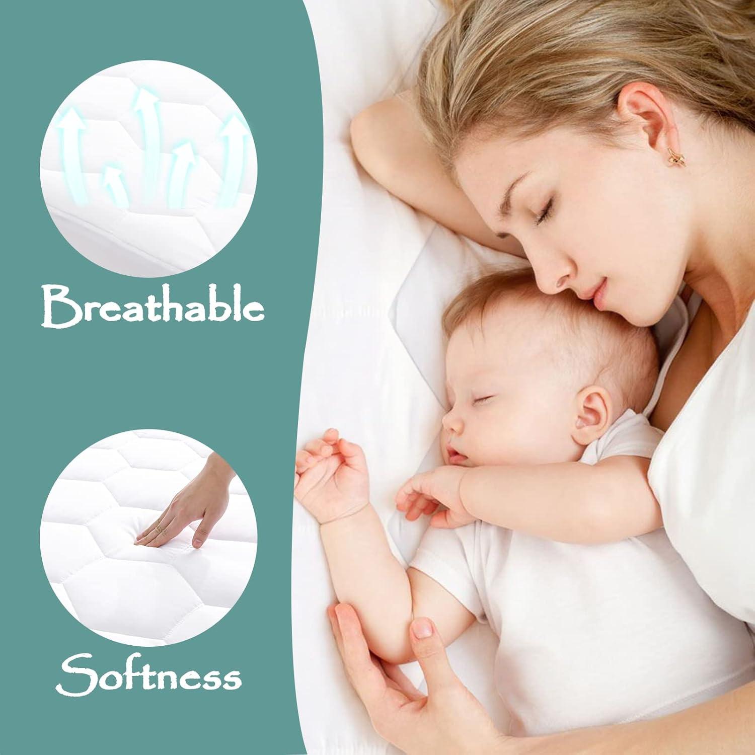 California King Quilted Waterproof Mattress Pad, Soft Mattress Pad Cover, Waterproof Mattress Protector Stretches up to 21” Deep Pocket-Hollow Alternative Filling-Cooling Mattress Topper