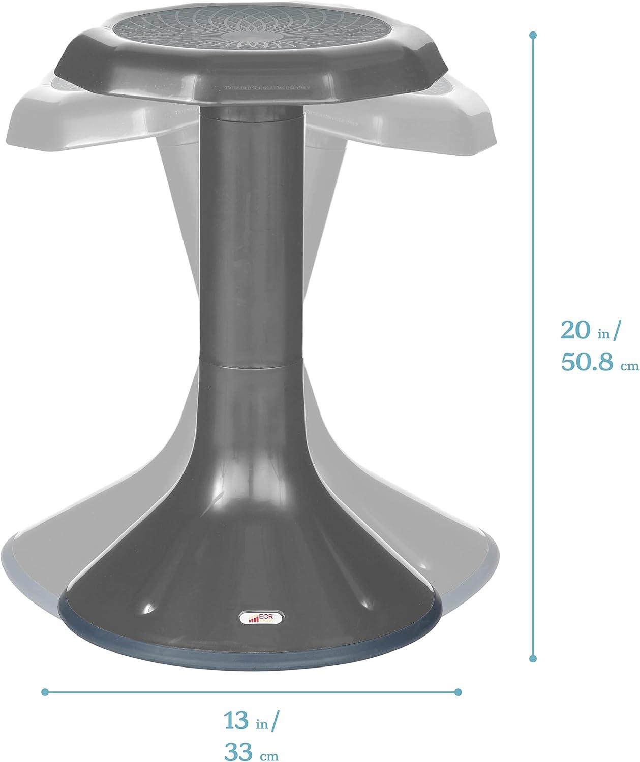 ECR4Kids ACE Active Core Engagement Wobble Stool, 20-Inch Seat Height, Grey, 1