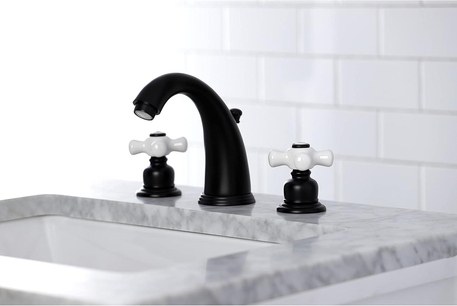 Victorian Widespread Bathroom Faucet with Drain Assembly