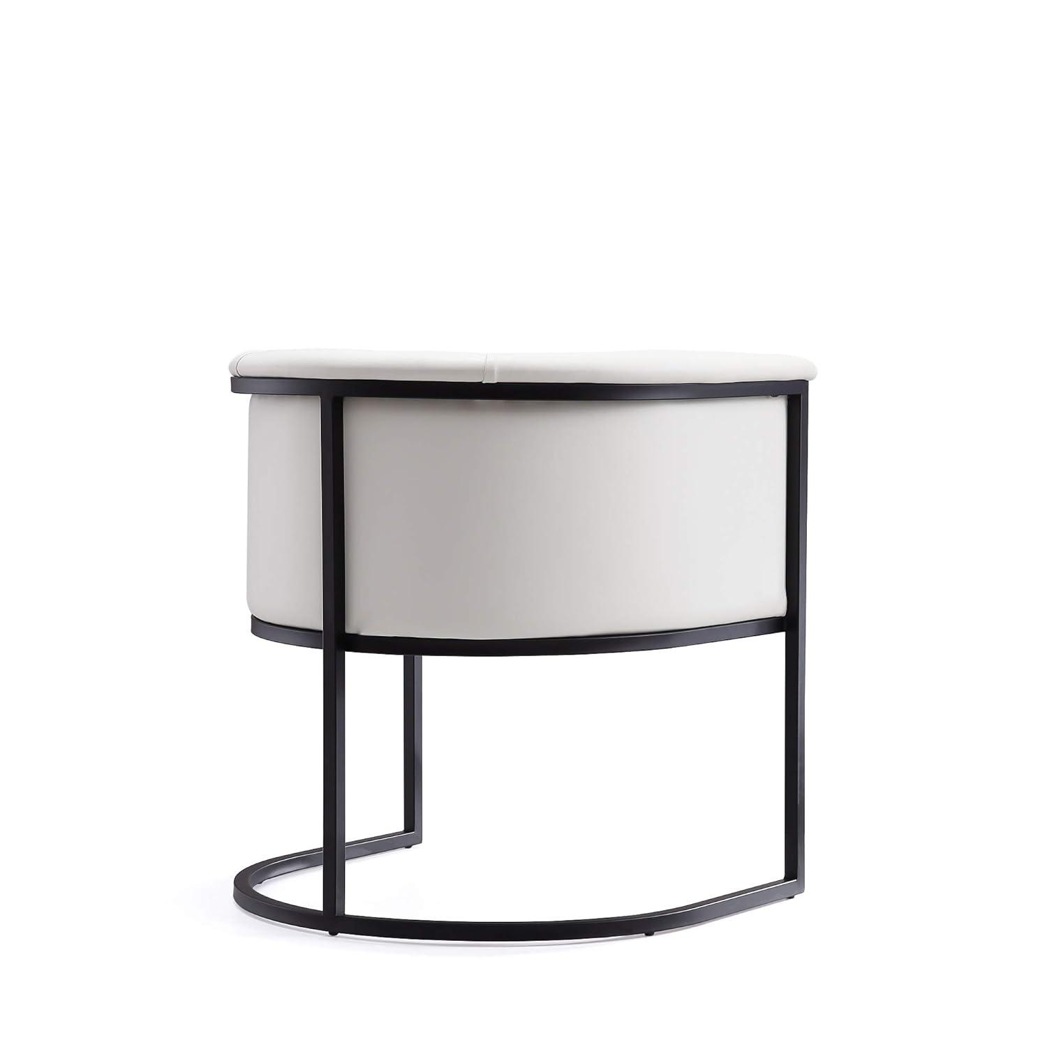 Manhattan Comfort Cosmopolitan Faux Leather Dining Chair White: Art-Deco, Metal Frame, No Assembly Required