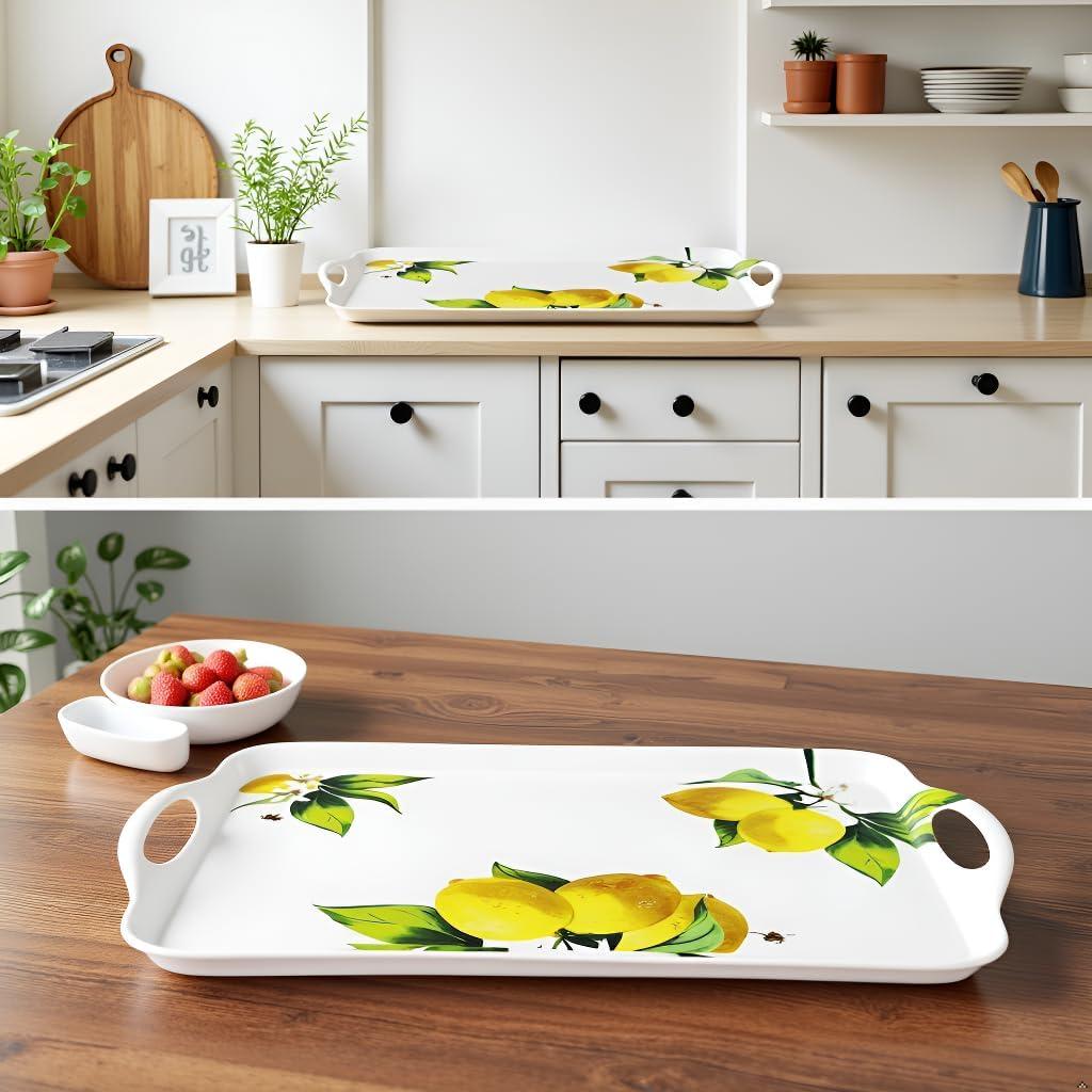 Reston Lloyd Multi-Purpose 18" Rectangle Melamine Plastic Handled Tray