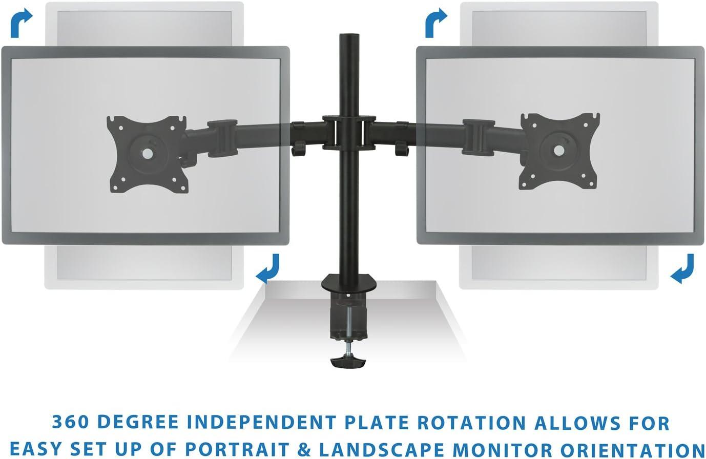 Mount-It MI-1752 27 in. Dual Monitor Mount for LCD LED Computer Displays