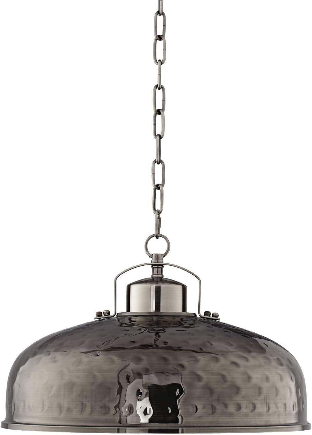 Essex 20" Brushed Nickel Hand-Hammered Bowl Pendant Light