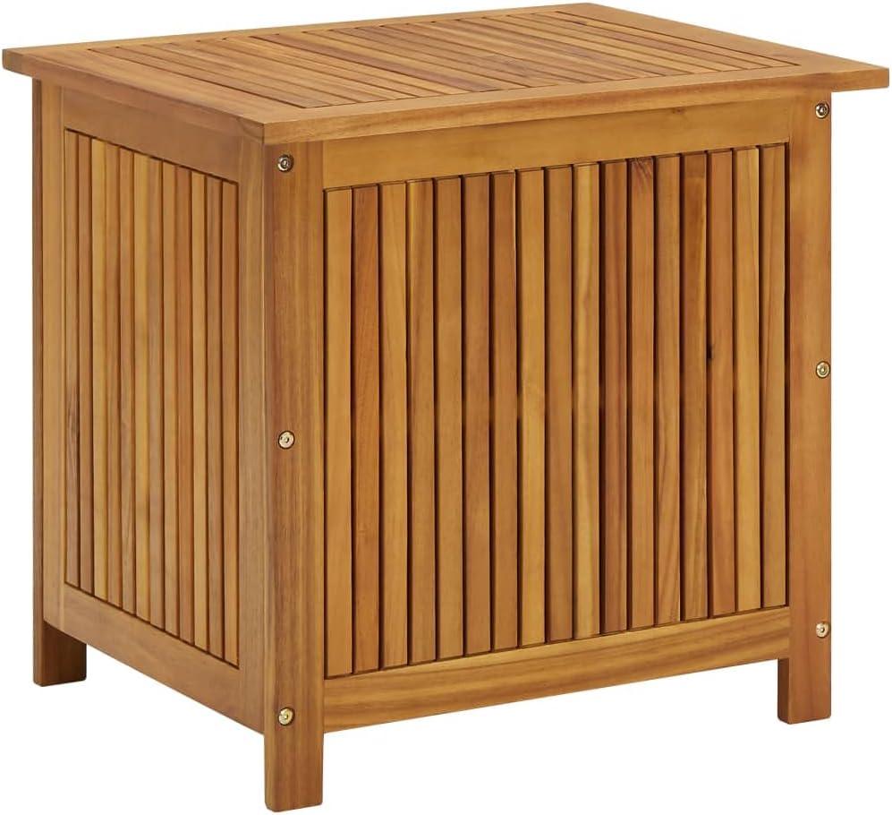 Acacia Wood Patio Storage Box with Water-Resistant Bag