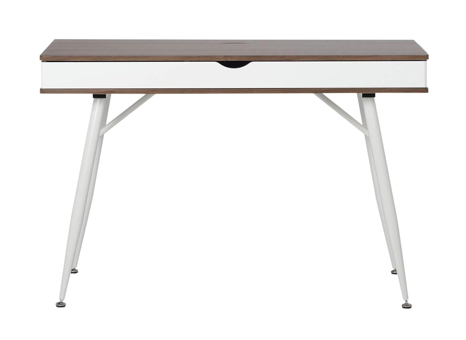 Alcove Writing Desk Chestnut - Calico Designs: Metal Frame, MDF Surface, Mid-Century Modern Style
