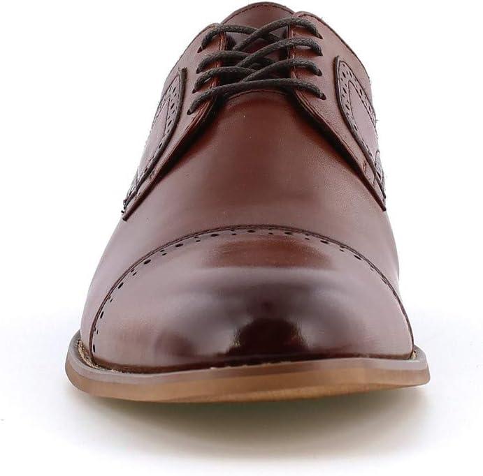 Cognac Genuine Leather Cap Toe Oxford with Memory Foam Insole