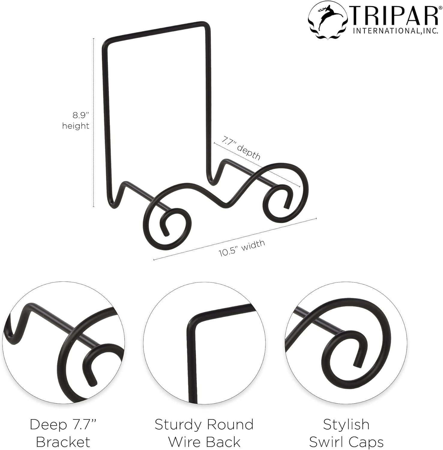 Bard's Wrought Iron Bowl or Deep Platter Stand, 9.375" H x 10.25" W x 7.625" D (For 12" - 16" Bowls or Deep Platters)
