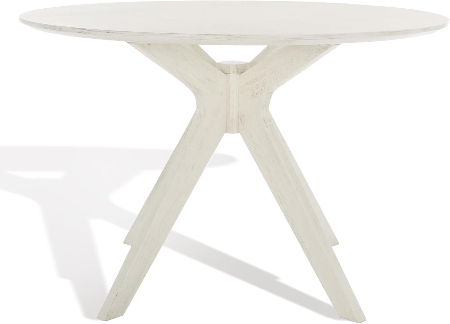 SAFAVIEH Couture Carolee 46" Round Dining Table, White Wash