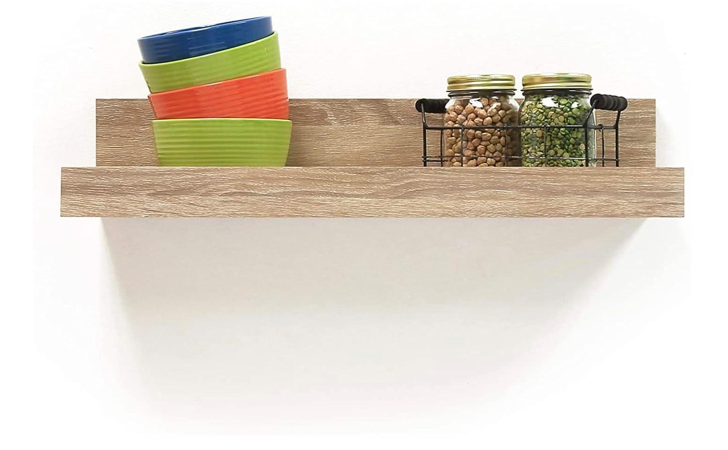 72" Picture Ledge Wall Shelf Driftwood Gray - InPlace: Modern Photo Display, MDF Floating Ledge
