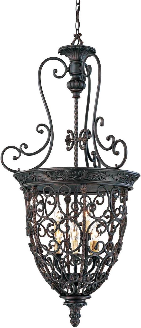 Franklin Iron Works French Scroll Rubbed Bronze Chandelier 22 1/2" Wide Rustic 9-Light Fixture for Dining Room House Kitchen Island Entryway Bedroom