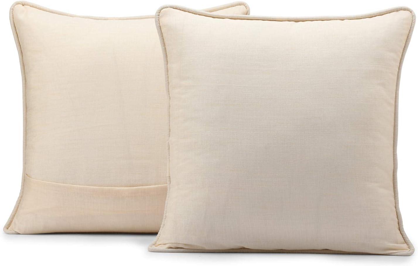 Faux Silk Throw Pillow Covers - Decorative Pillow Covers (Set of 2)