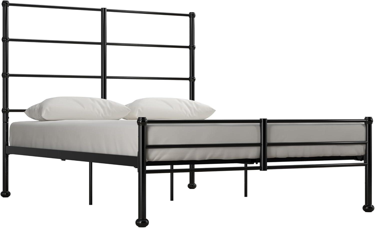 Mr. Kate Mackenzie Metal Platform Bed Frame with 3 Adjustable Mattress Heights Black