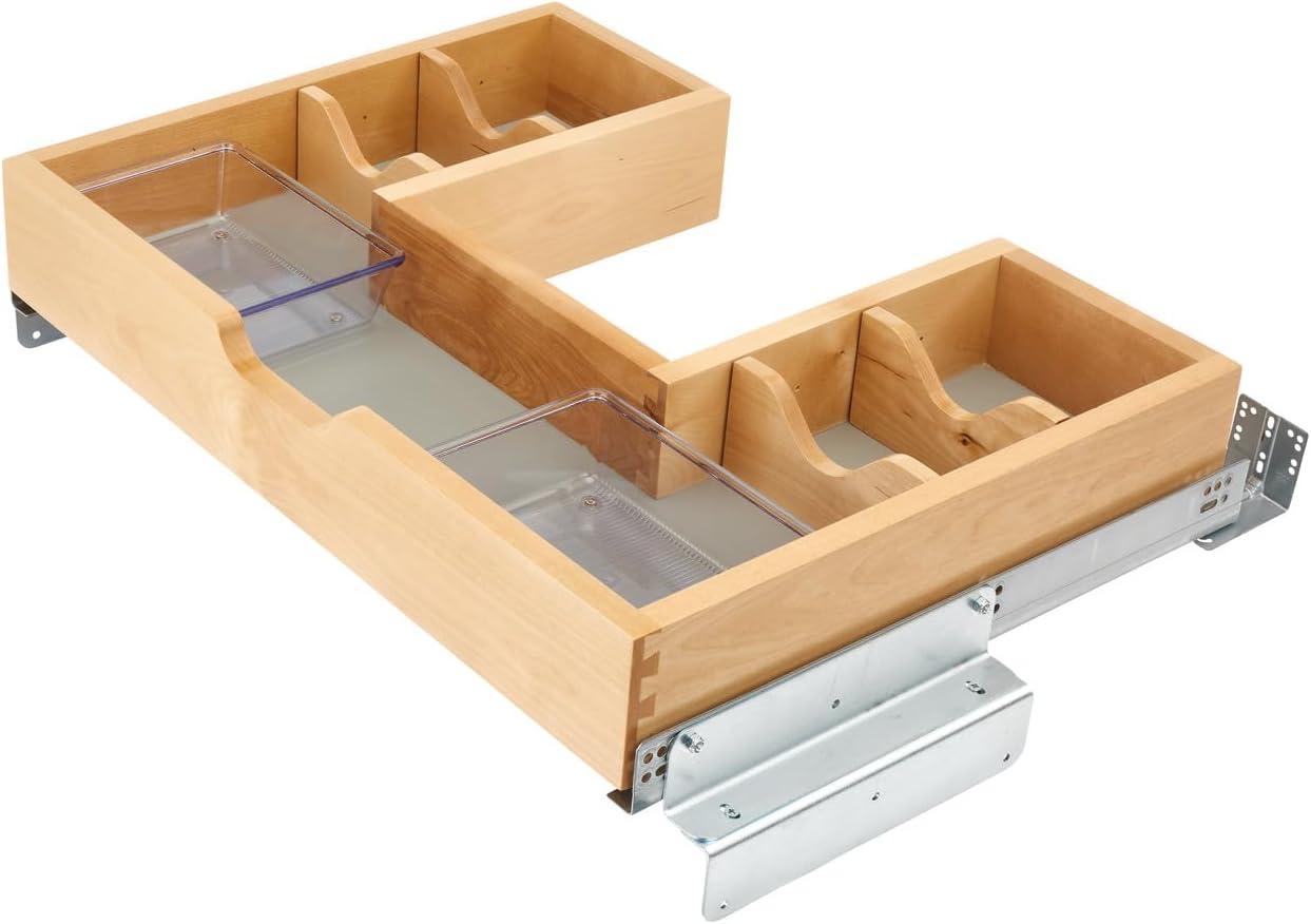 Rev-A-Shelf Wood Vanity Sink Cabinet Pull Out Organizer