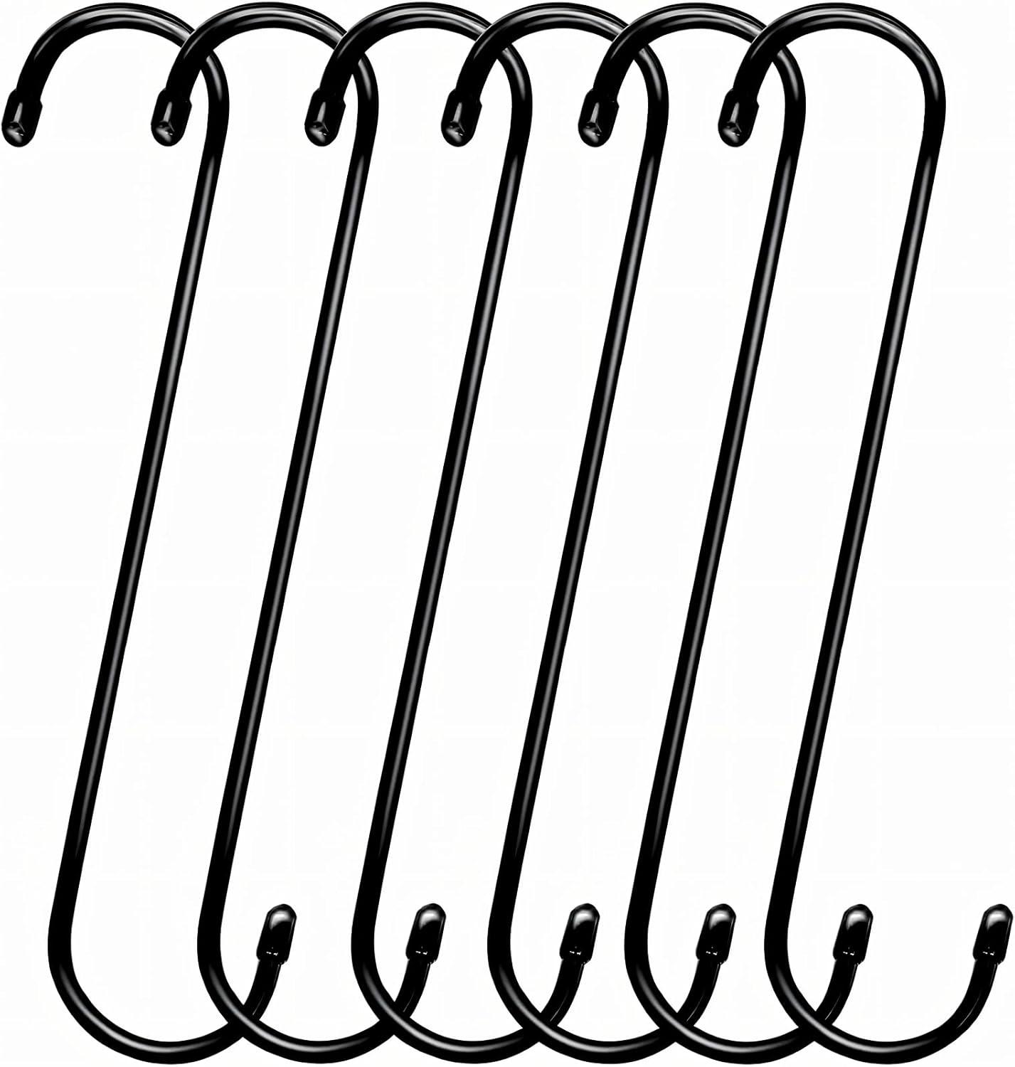 Walmart Unmarked Deals,6 Pack 12 inch Extra Large S Hooks Black Heavy Duty Long S Hooks for Hanging Plant Extension Hooks for Kitchenware,Utens