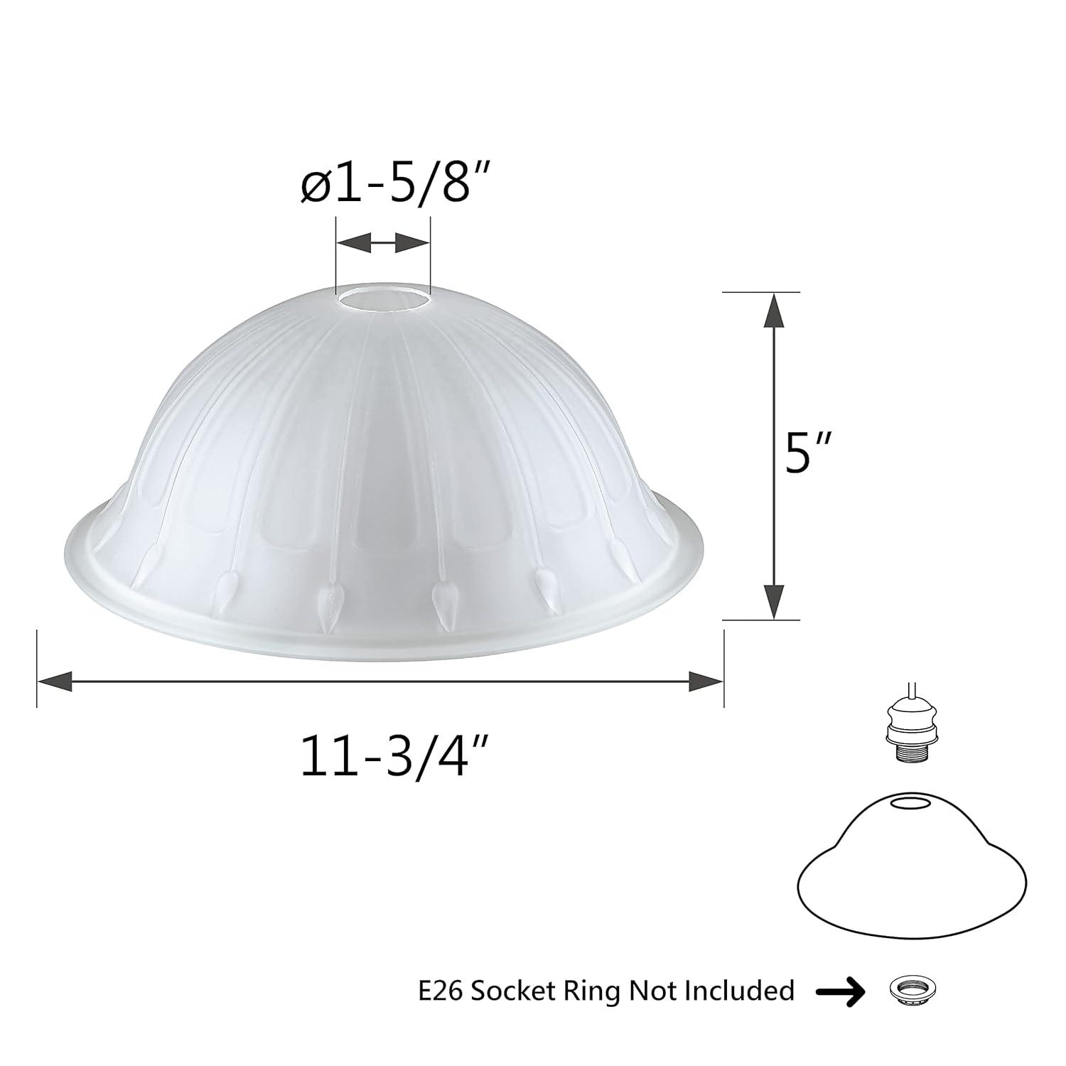 Aspen Creative Corporation 5'' H Glass Bowl Glass Shade