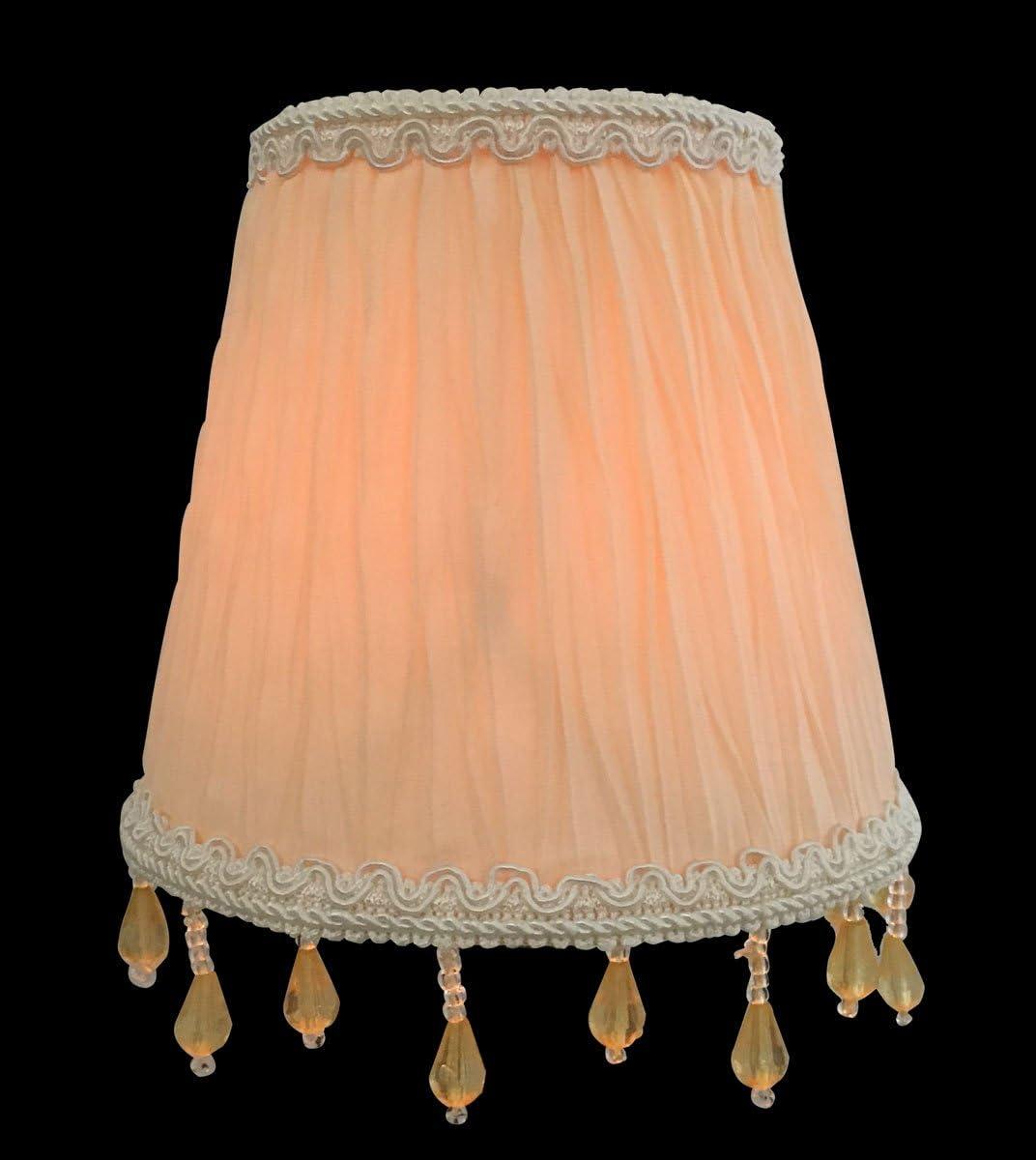 Royal Designs, Inc. Clip on Ruche Pleated Empire Chandelier Lamp Shade Flame Clip Fitter, CSO-1033-5WH-6, 3 x 5 x 4.5, White, 6 Pack