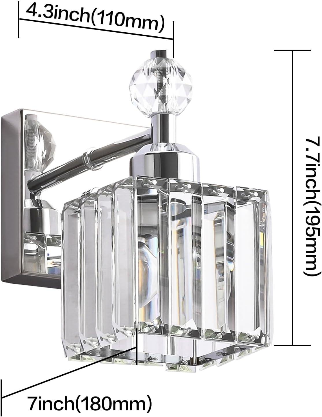 PRESDE Black Crystal Bathroom Lights Fixtures Over Mirror Modern 3 Light Vanity Lighting Bathroom Wall Light Fixtures(Exclude Bulb)