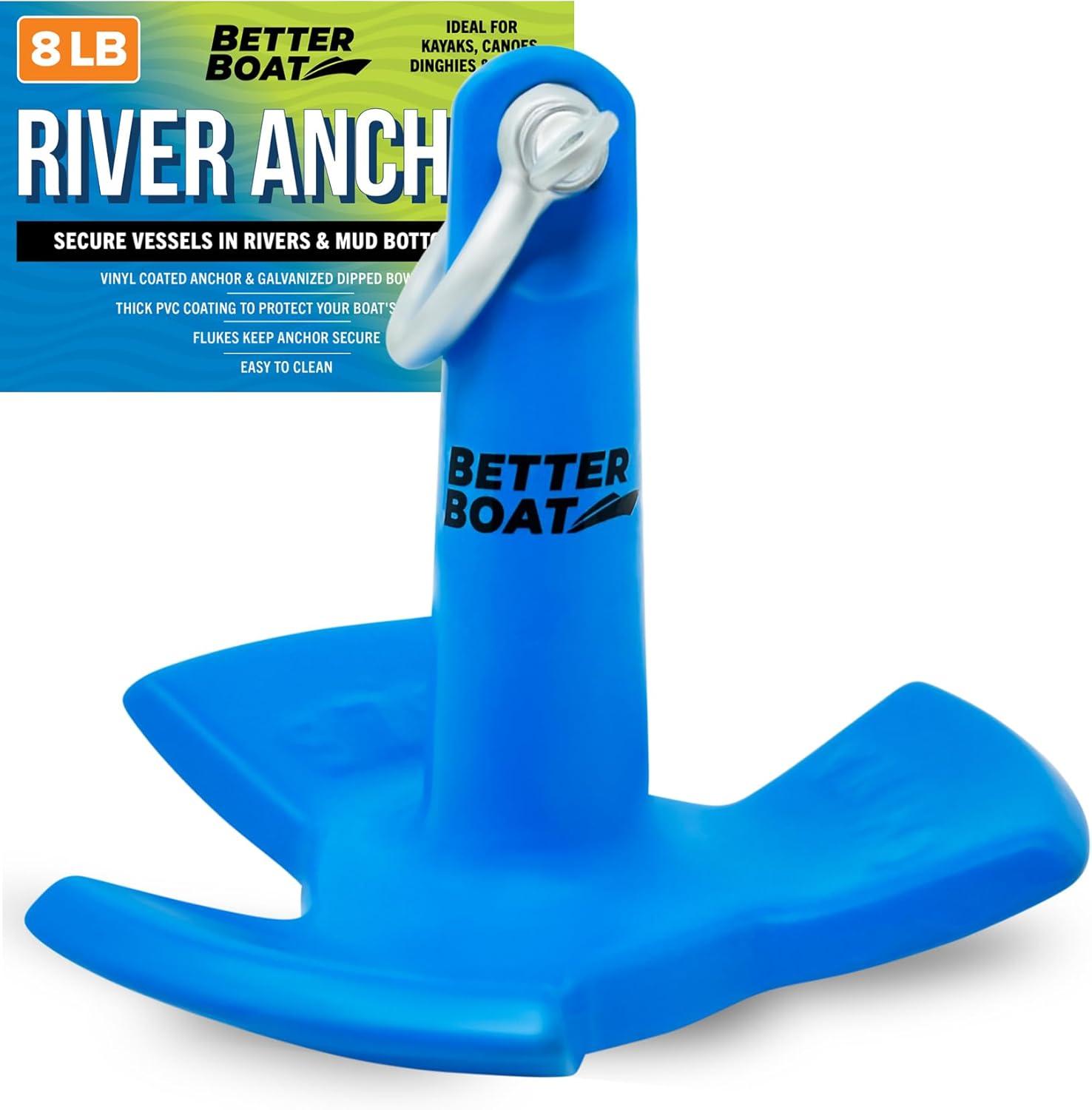 River Anchor 8lb Boat Anchor Mushroom Anchor 8 lb River Anchors for Boats Coated Anchor Marine Grade Pontoon or River Boats, Row Boat, Kayak, Jon Boat 8, 10 or 15 Foot Boat Anchors 12, 20 or 30 Pound