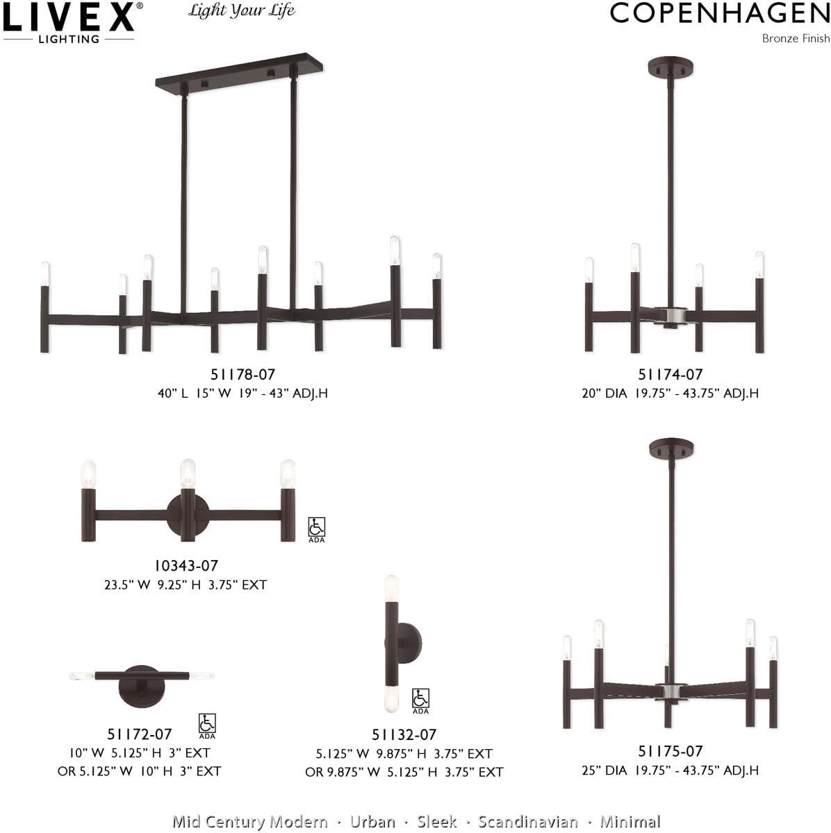 Livex Lighting Copenhagen 5 - Light Chandelier in  Bronze