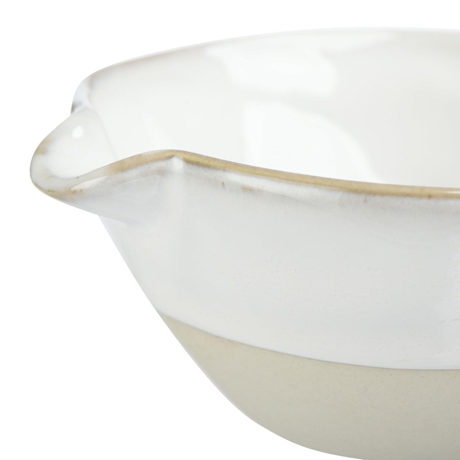 Storied Home Stoneware White Batter Bowls (Set of 4)