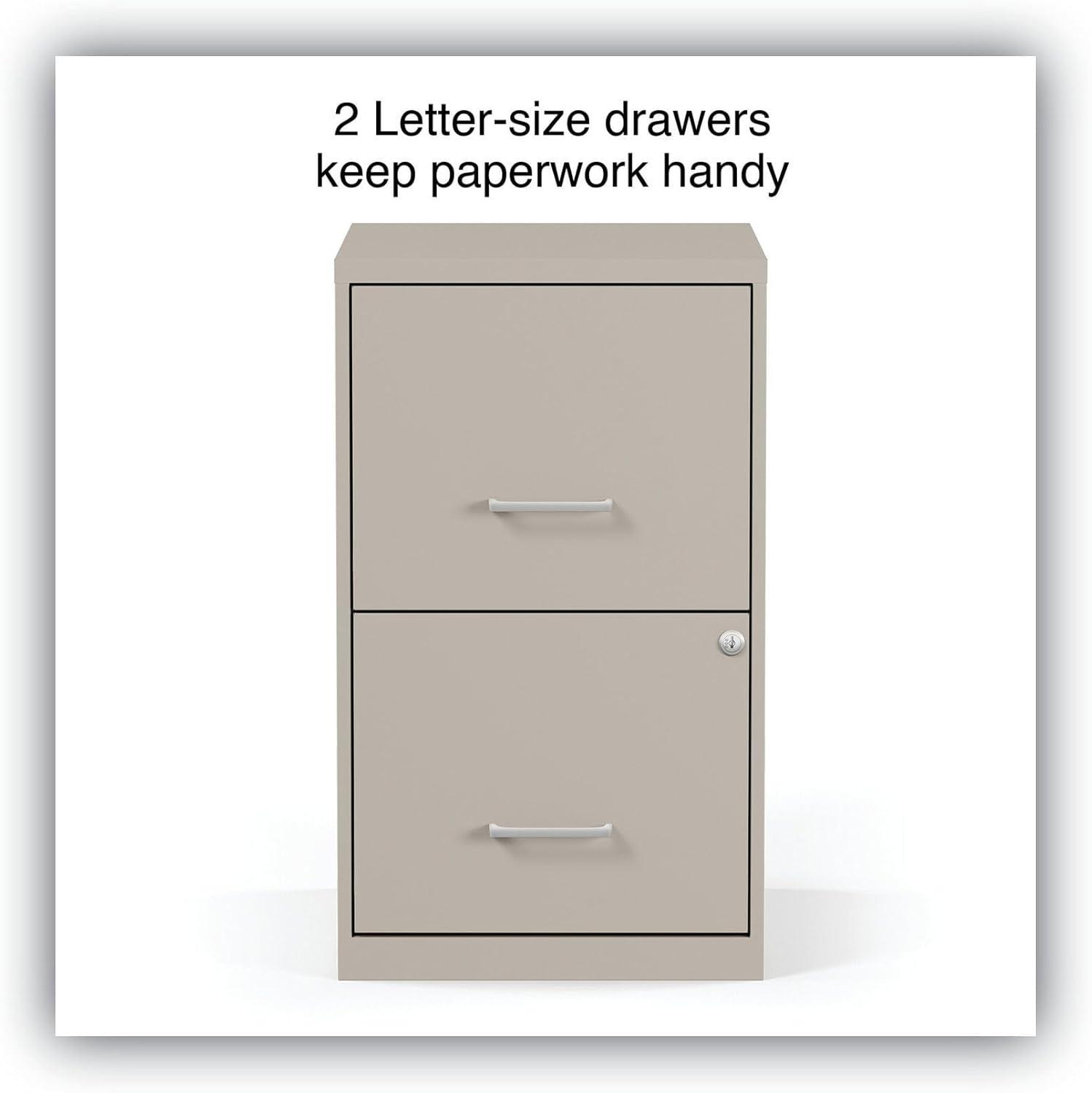 Alera Soho Vertical File Cabinet, 2 Drawers: File/File, Letter, Putty, 14" x 18" x 24.1"