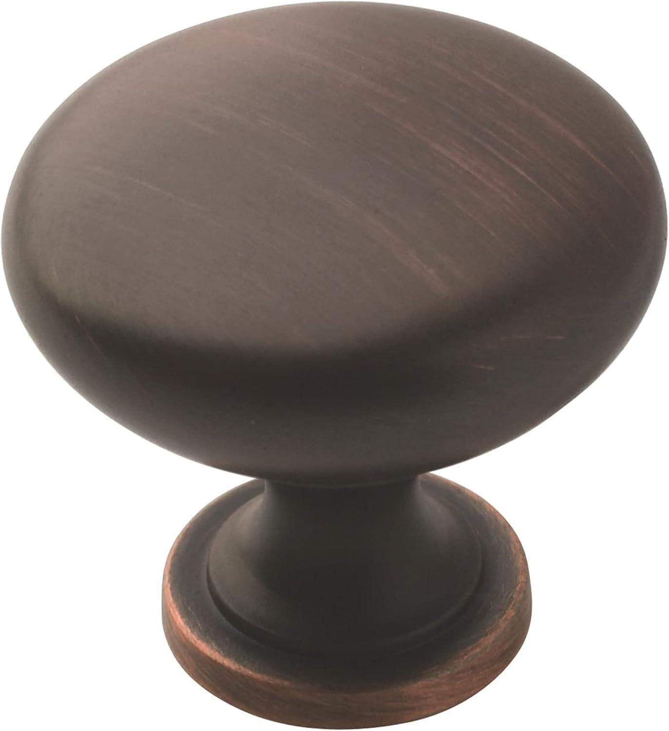 Oil Rubbed Bronze Round Cabinet Knob with Mounting Hardware