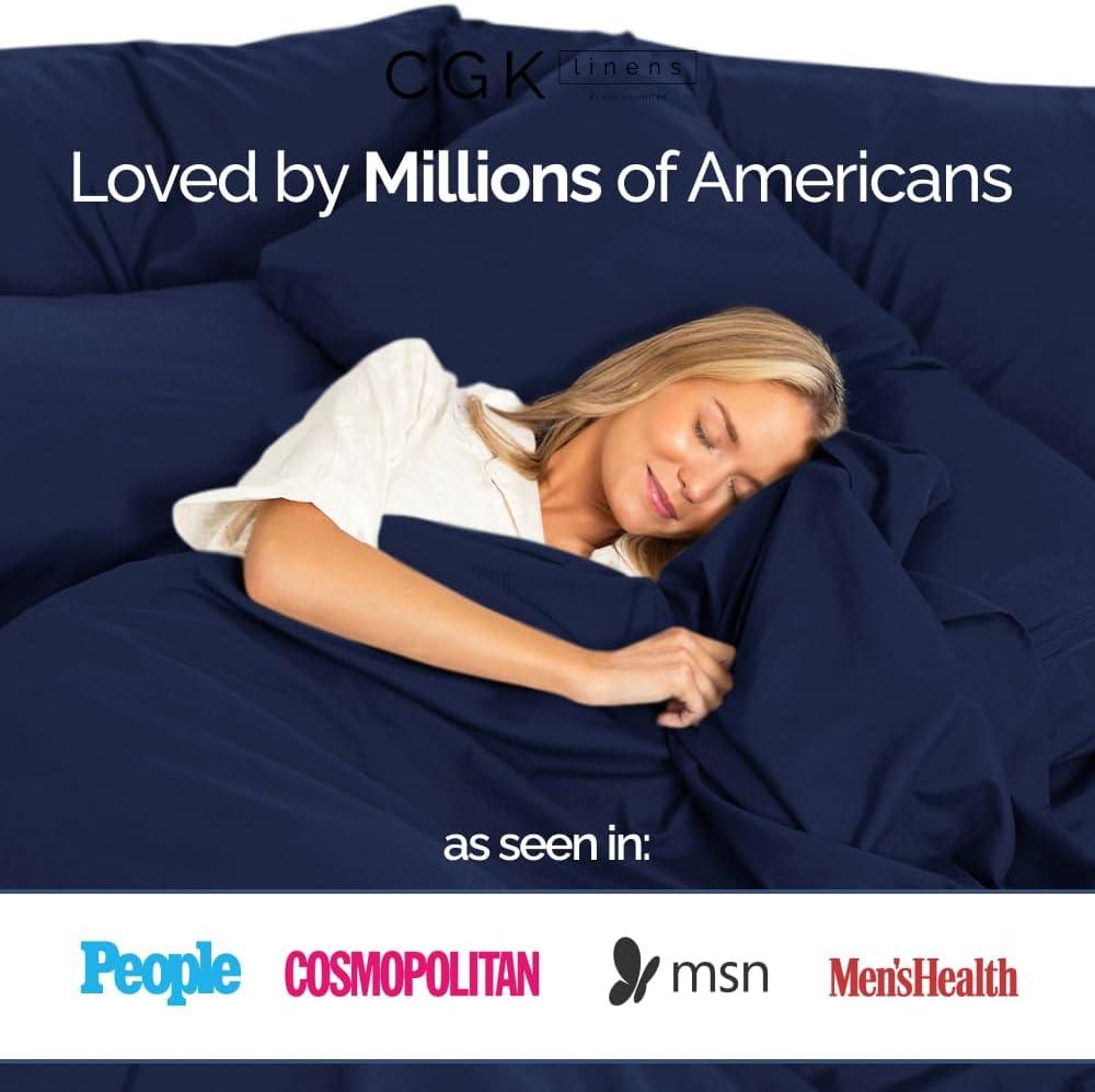 CGK Linens 4 Piece 100% Cotton 400 Thread Count Hotel Quality Bed Sheet Set