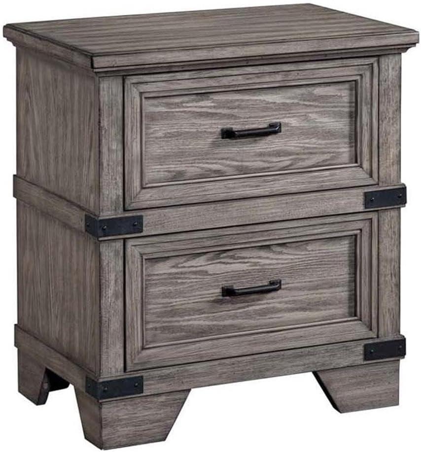 Intercon Furniture Forge Bedroom 2-Drawer Wood Nightstand in Steel Gray