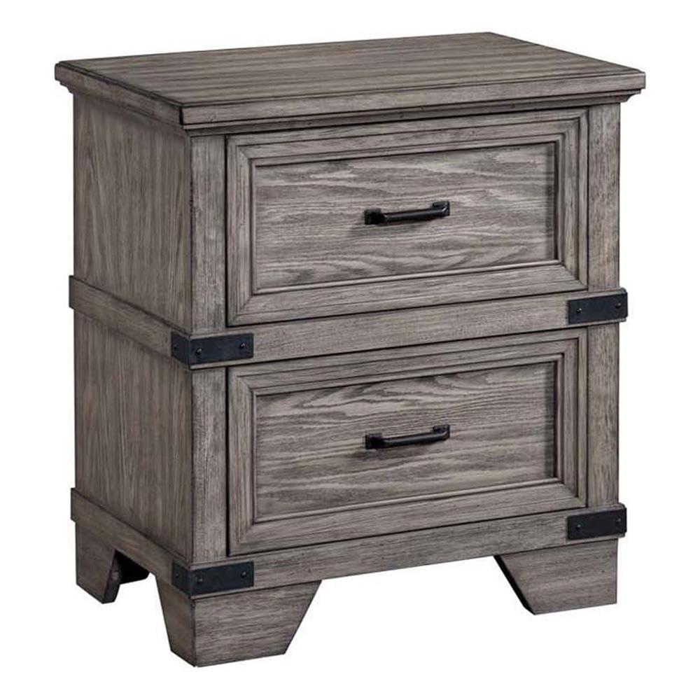 Intercon Furniture Forge Bedroom 2-Drawer Wood Nightstand in Steel Gray