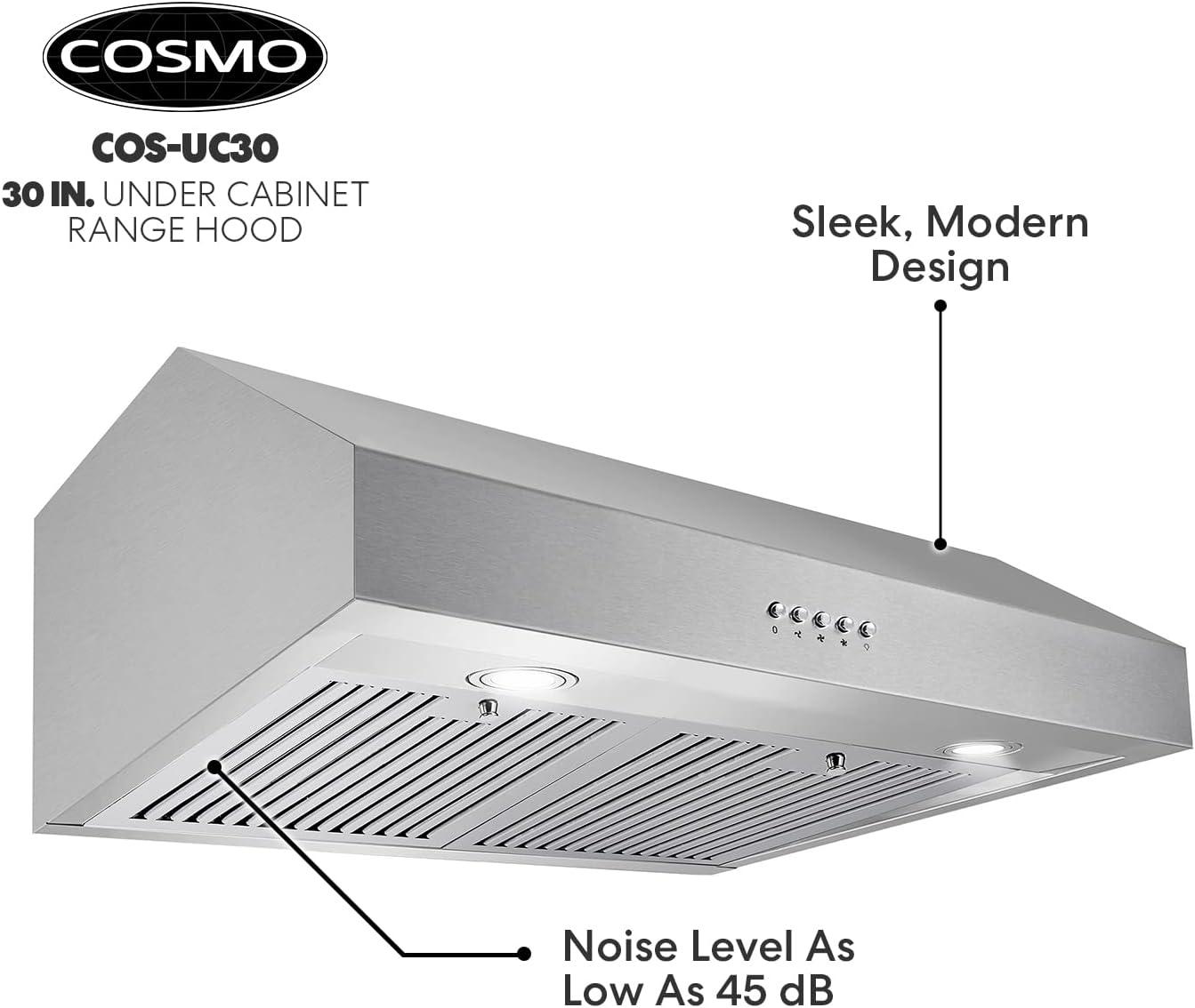 Cosmo Range Hoods UC30 30 in. 380 CFM Ducted Under-Cabinet Range Hood