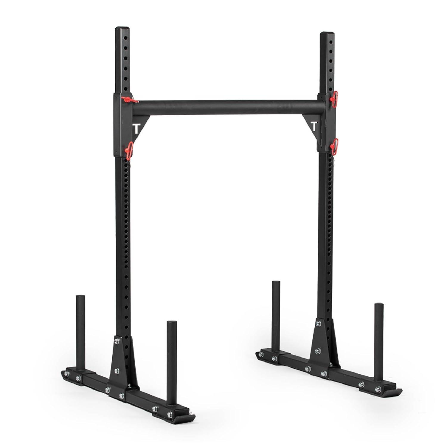 Titan Fitness T-3 Series Corto 72" Strongman Yunk, Capacidad de 750 LB, Soporte Multifuncional para Transporte de Yugo, Perchero para Sentadillas, Trineo para Empujar/tirar, Estación de Arranque de Barra Gruesa, Equipo de Entrenamiento para el Hogar O el Gimnasio Del Garaje