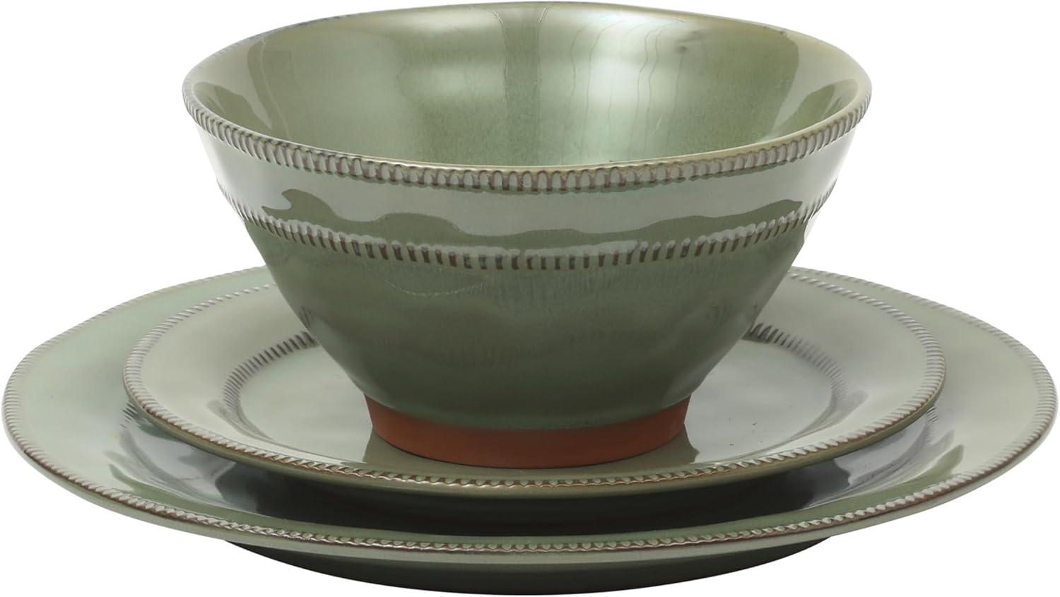 ECLANK 12 Piece Stoneware Dinnerware Set - Service for 4
